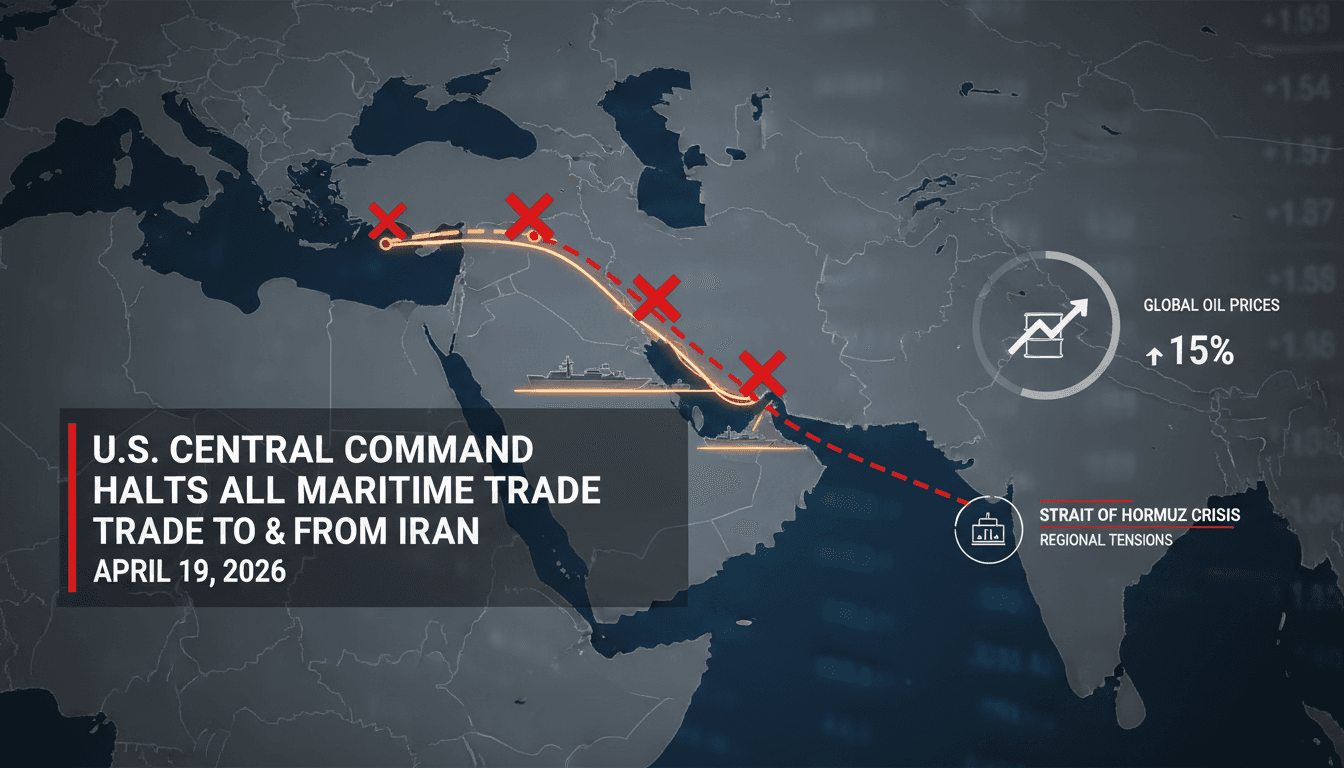 U.S. Central Command Halts All Maritime Trade to and from Iran Amid Naval Blockade