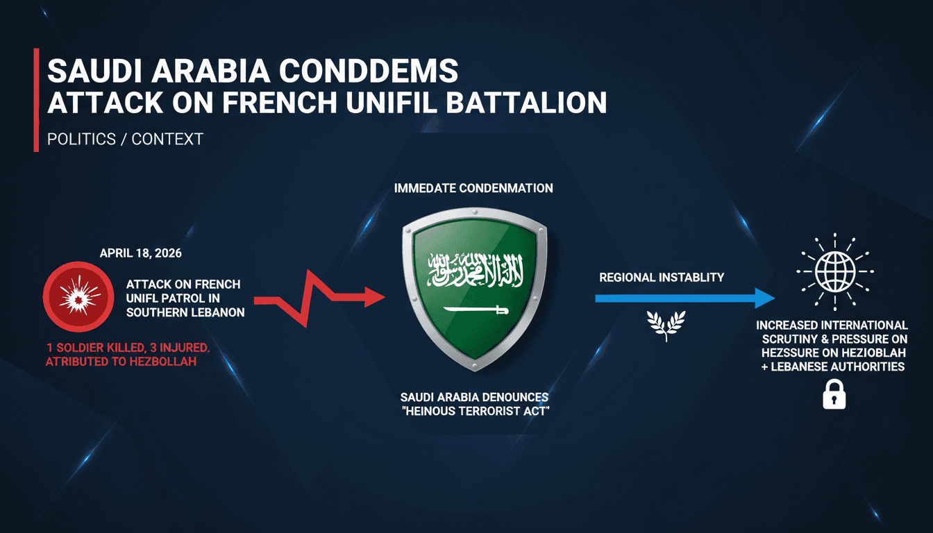 Saudi Arabia Condemns Attack on French UNIFIL Battalion in Lebanon