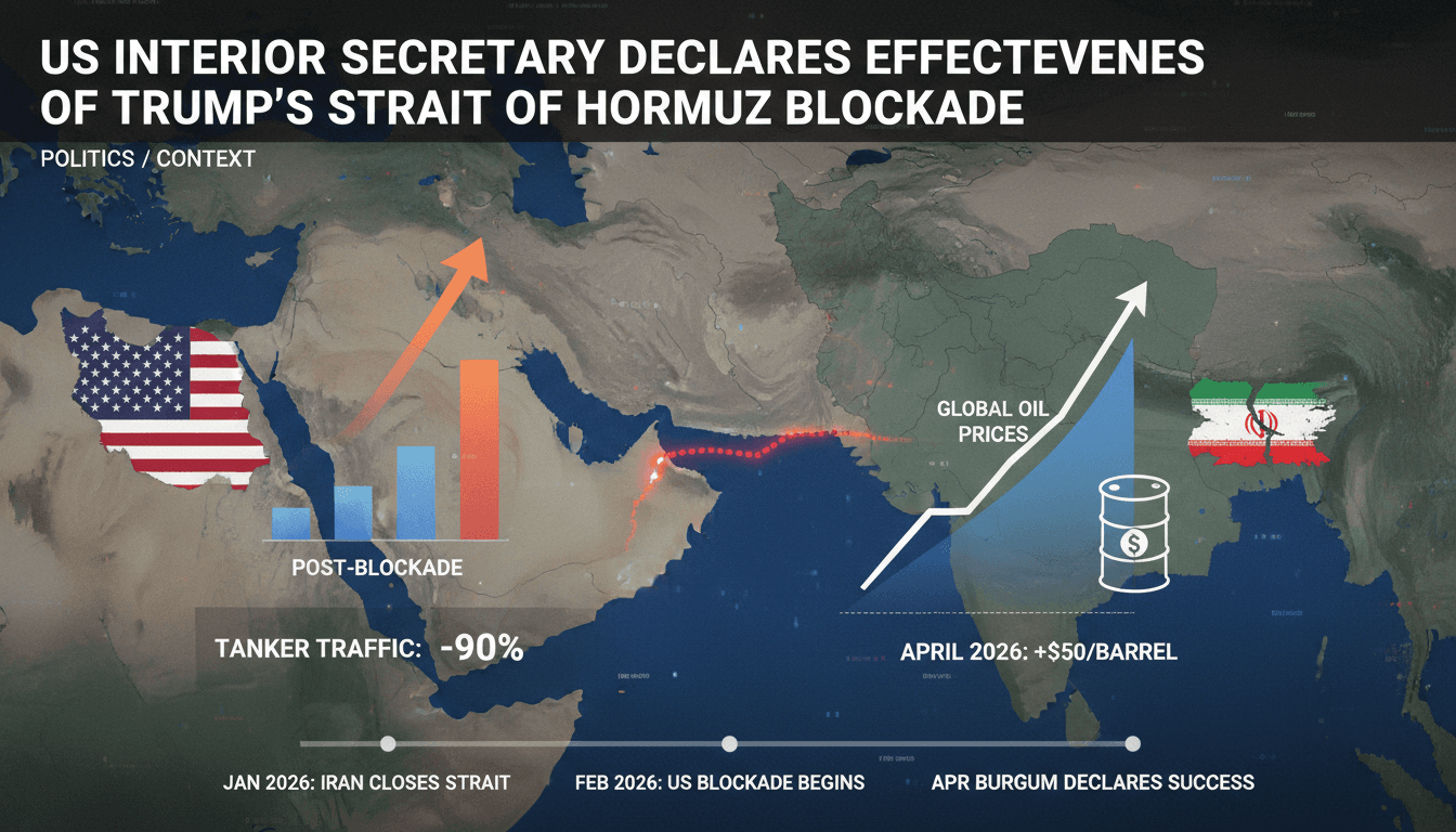 US Interior Secretary Declares Effectiveness of Trump's Strait of Hormuz Blockade