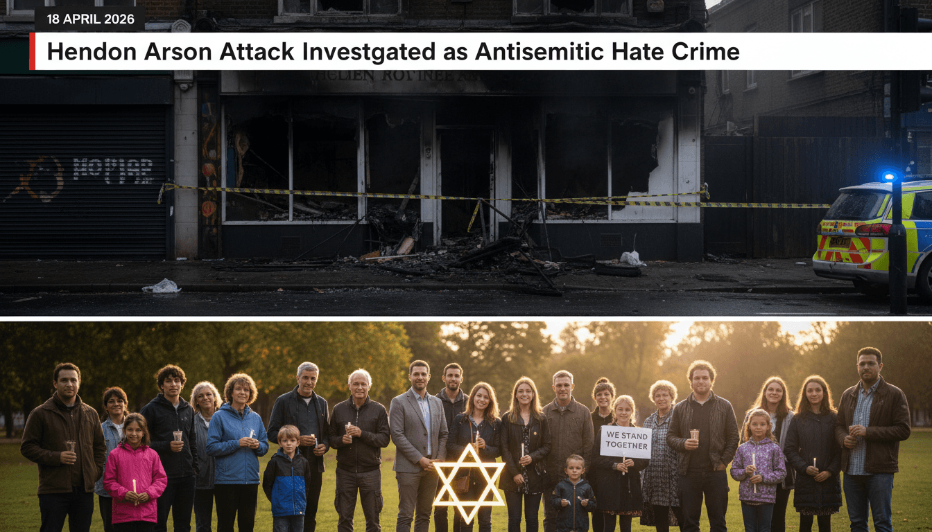 Hendon Arson Attack Investigated as Antisemitic Hate Crime