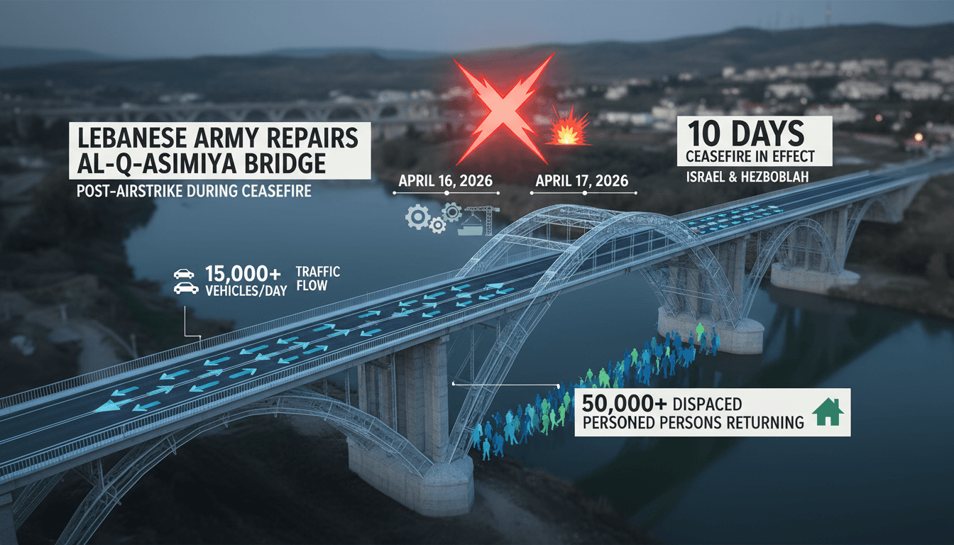 Lebanese Army Begins Repair of Al-Qasimiya Bridge After Israeli Airstrike During Ceasefire