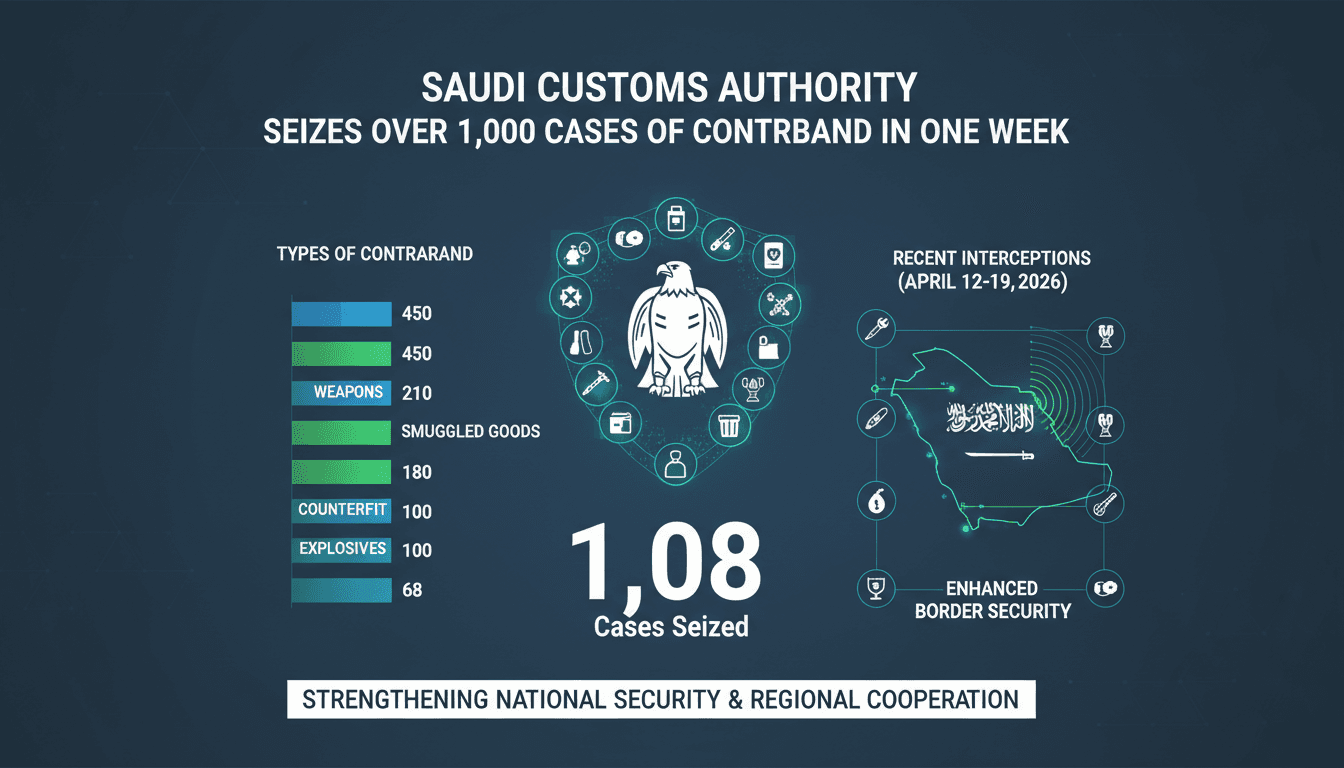 Saudi Customs Authority Seizes Over 1,000 Cases of Contraband in One Week