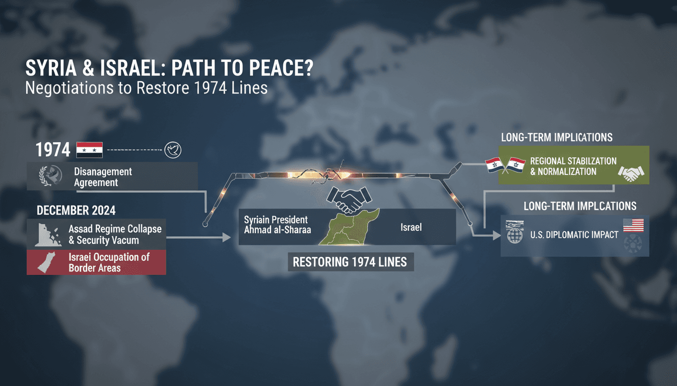 Syria and Israel Engage in Security Agreement Negotiations to Restore 1974 Disengagement Lines