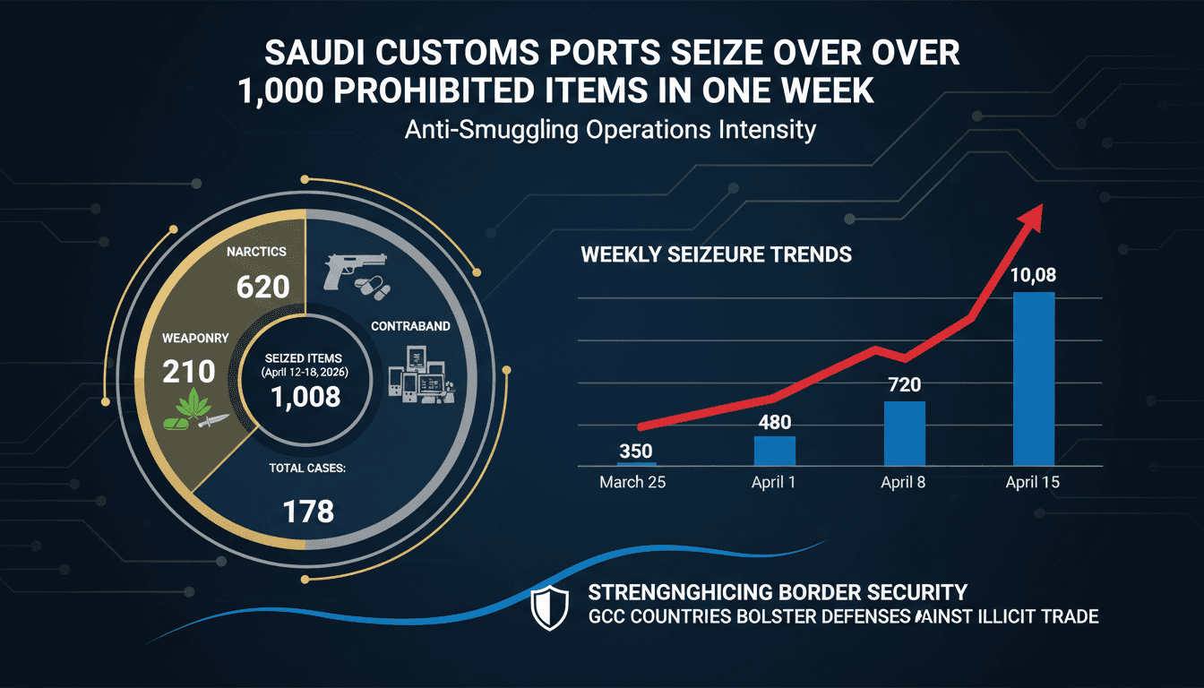 Saudi Customs Ports Seize Over 1,000 Prohibited Items in One Week