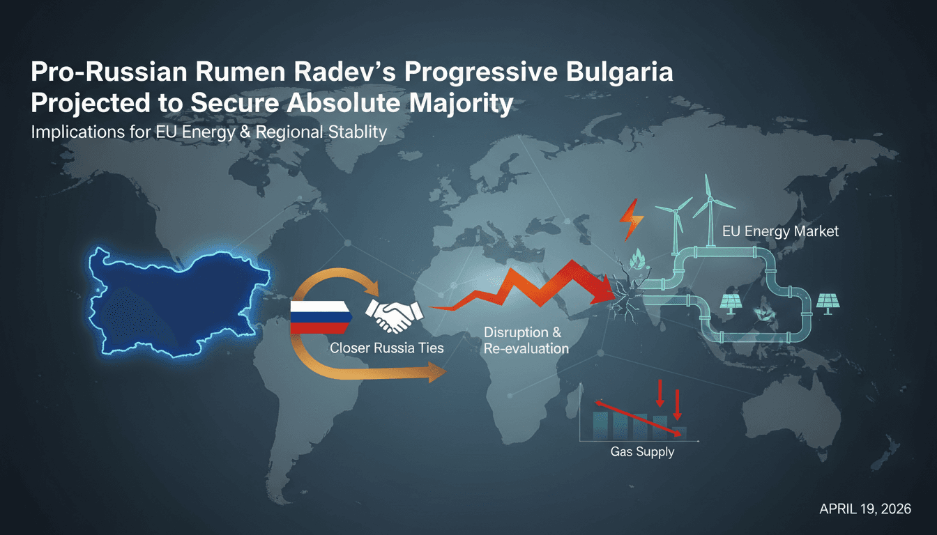 Pro-Russian Rumen Radev's Progressive Bulgaria Projected to Secure Absolute Majority in Parliamentary Elections