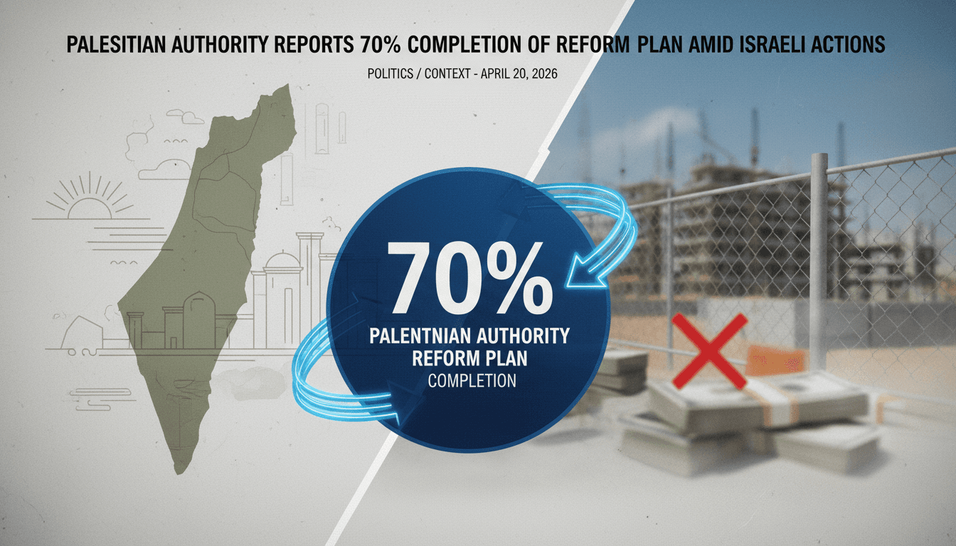 Palestinian Authority Reports 70% Completion of Reform Plan Amid Israeli Actions