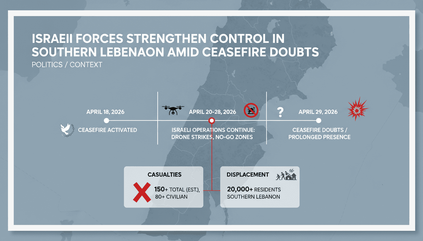 Israeli Forces Strengthen Control in Southern Lebanon Amid Ceasefire Doubts