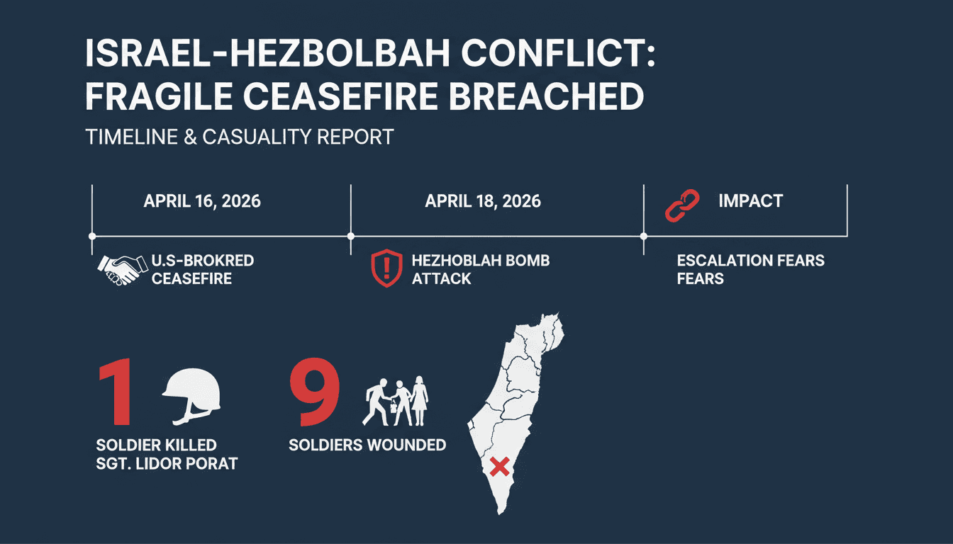 IDF Reports Death of Soldier and Injuries to Nine Others from Hezbollah Bomb in Southern Lebanon