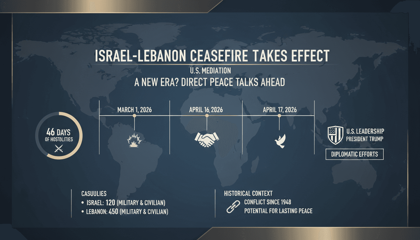 Israel-Lebanon Ceasefire Takes Effect Following U.S. Mediation