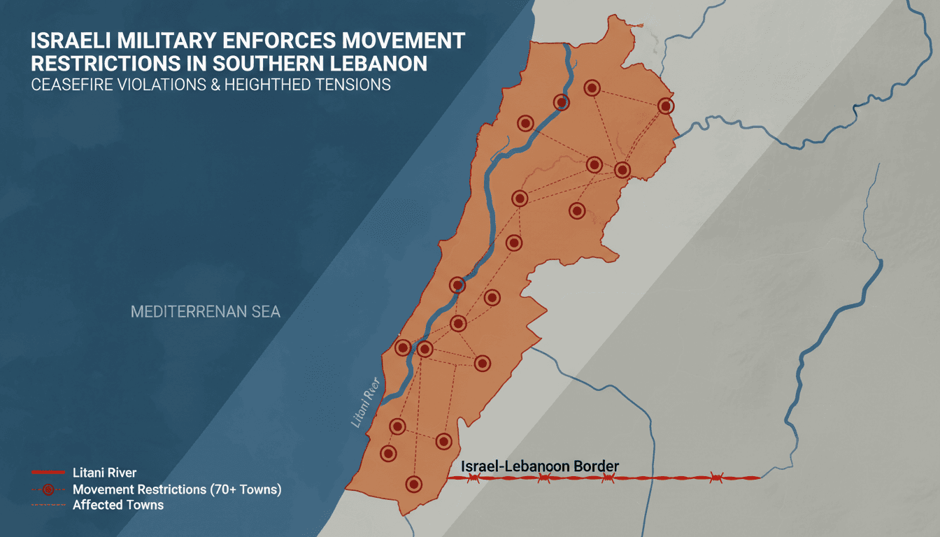 Israeli Military Enforces Movement Restrictions in Southern Lebanon Amid Ceasefire Violations