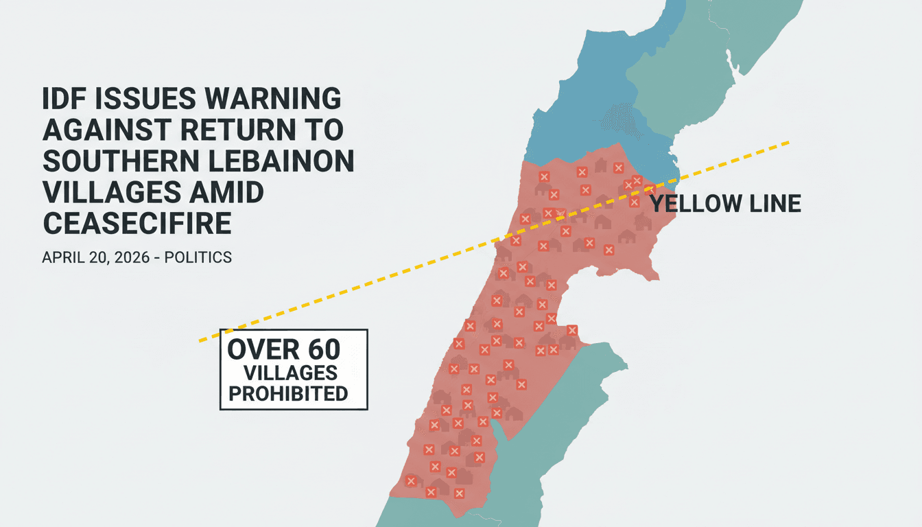 IDF Issues Warning Against Return to Southern Lebanon Villages Amid Ceasefire