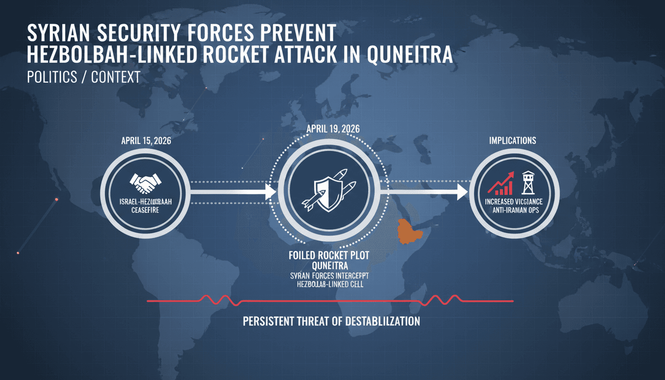Syrian Security Forces Prevent Hezbollah-Linked Rocket Attack in Quneitra