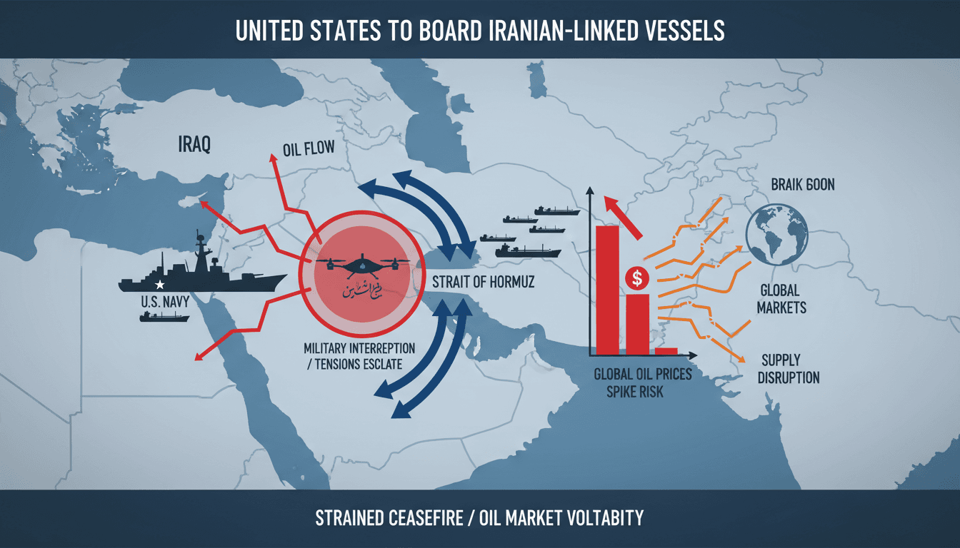 United States to Board Iranian-Linked Vessels Amid Strained Ceasefire