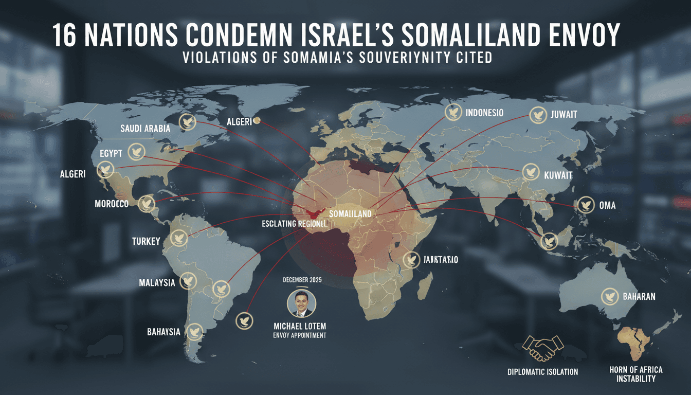 16 Arab and Islamic Nations Condemn Israel's Diplomatic Envoy Appointment to Somaliland
