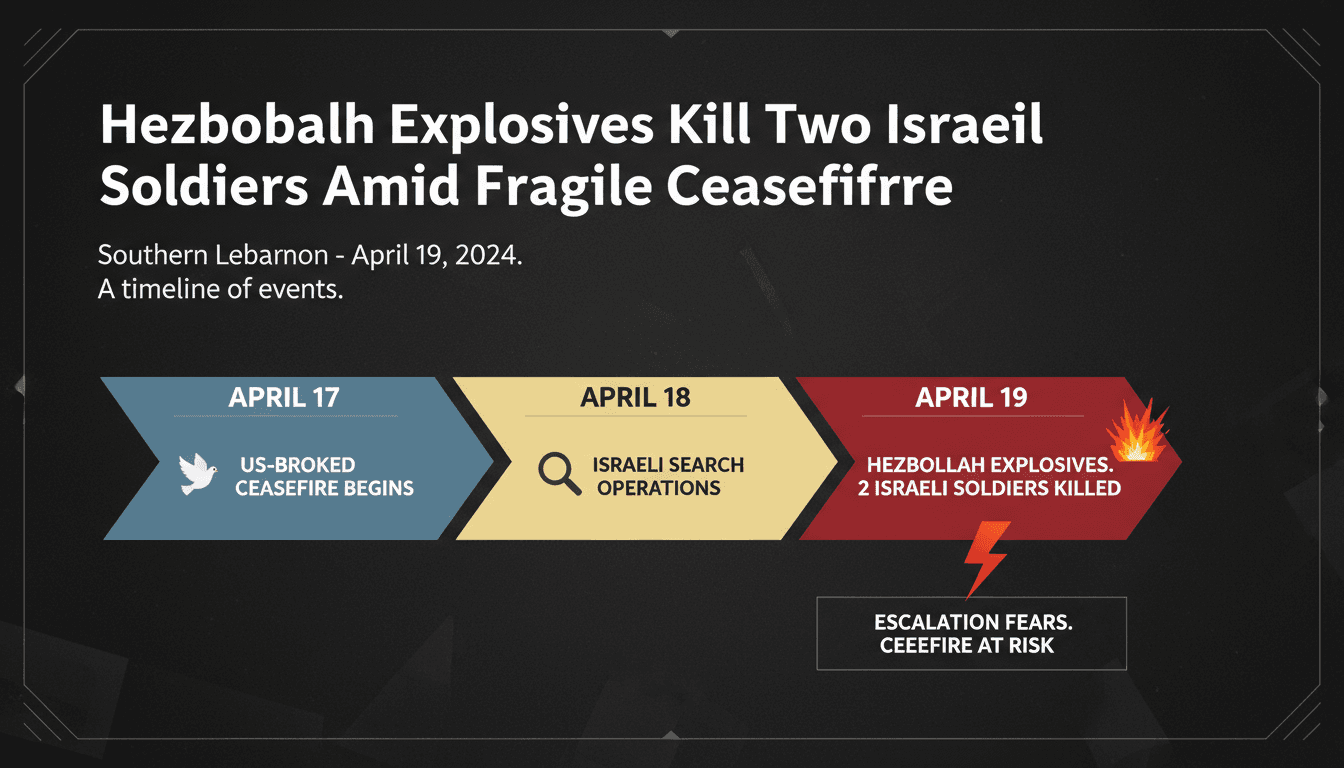 Hezbollah Explosives Kill Two Israeli Soldiers Amid Fragile Ceasefire in Southern Lebanon