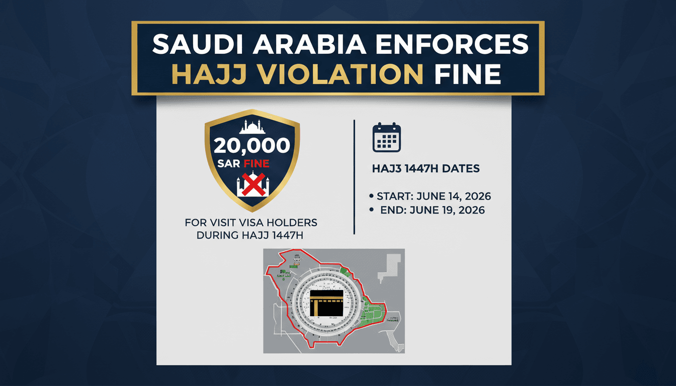 Saudi Arabia Enforces 20,000 SAR Fine for Visit Visa Holders During Hajj 1447H