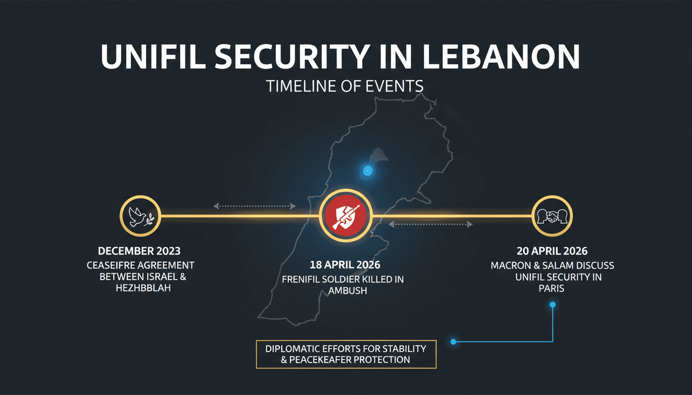 Macron and Salam Discuss UNIFIL Security After French Soldier Killed in Lebanon