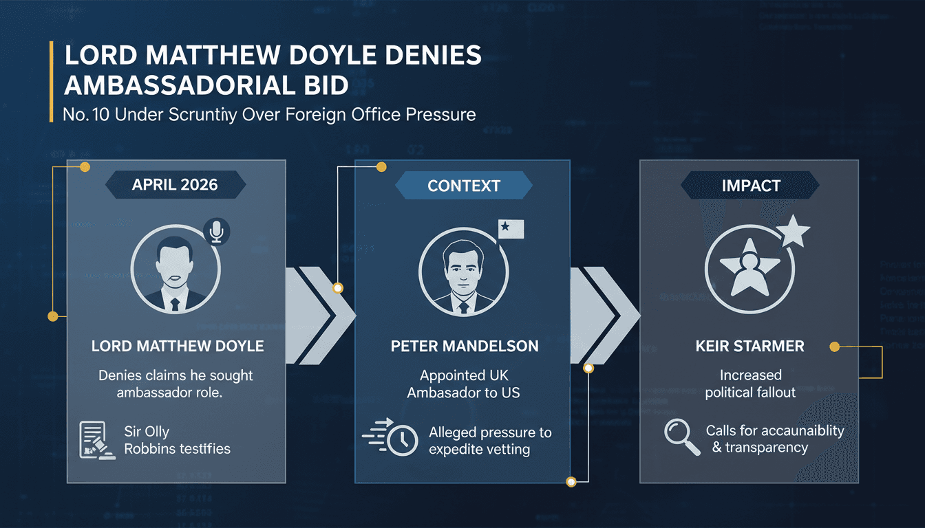 Lord Matthew Doyle Denies No. 10 Sought His Ambassadorial Appointment Amid Controversy