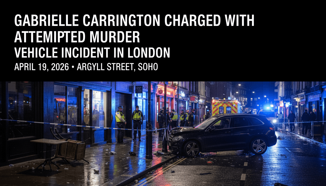 Gabrielle Carrington Charged with Attempted Murder Following Vehicle Incident in London