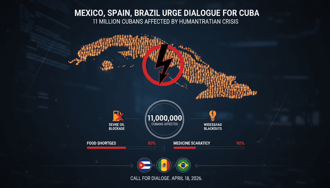 Mexico, Spain, and Brazil Call for Dialogue to Address Cuba's Humanitarian Crisis