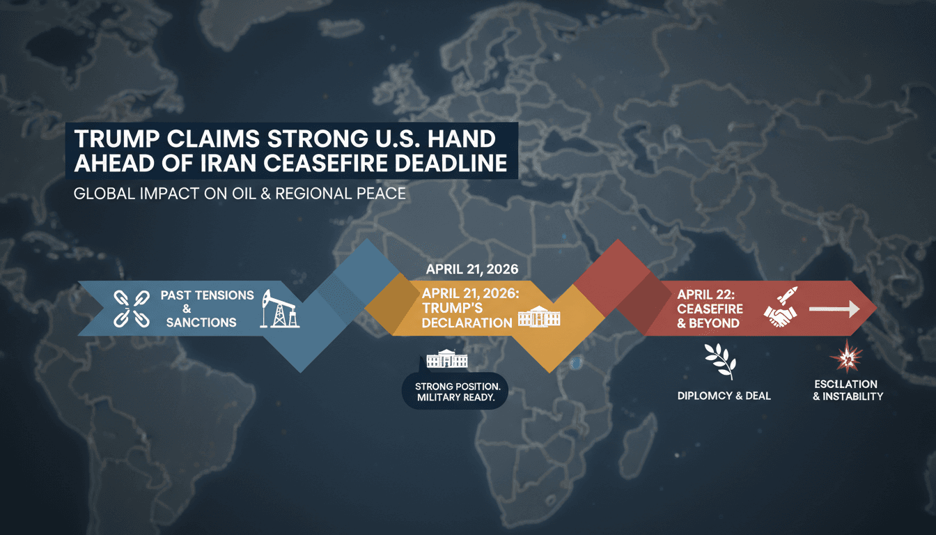 Trump Claims Strong U.S. Negotiating Position with Iran Ahead of Ceasefire Deadline
