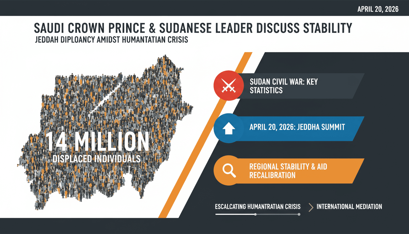 Saudi Crown Prince Mohammed bin Salman and Sudanese Leader Abdel Fattah al-Burhan Discuss Sudan's Stability in Jeddah
