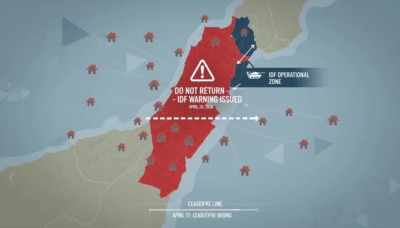 IDF Issues Warning to Lebanese Civilians Against Returning to Southern Villages During Ceasefire