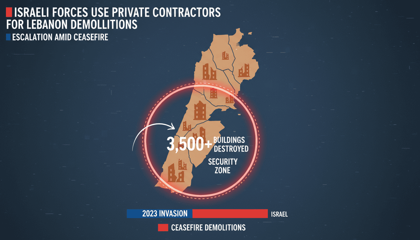 Israeli Defense Forces Utilize Private Contractors for Demolition in Southern Lebanon Amid Ceasefire