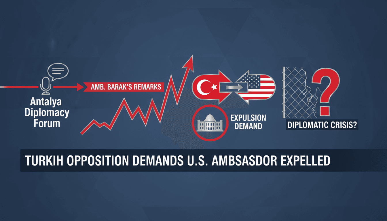 Turkish opposition demands expulsion of U.S. Ambassador following controversial remarks