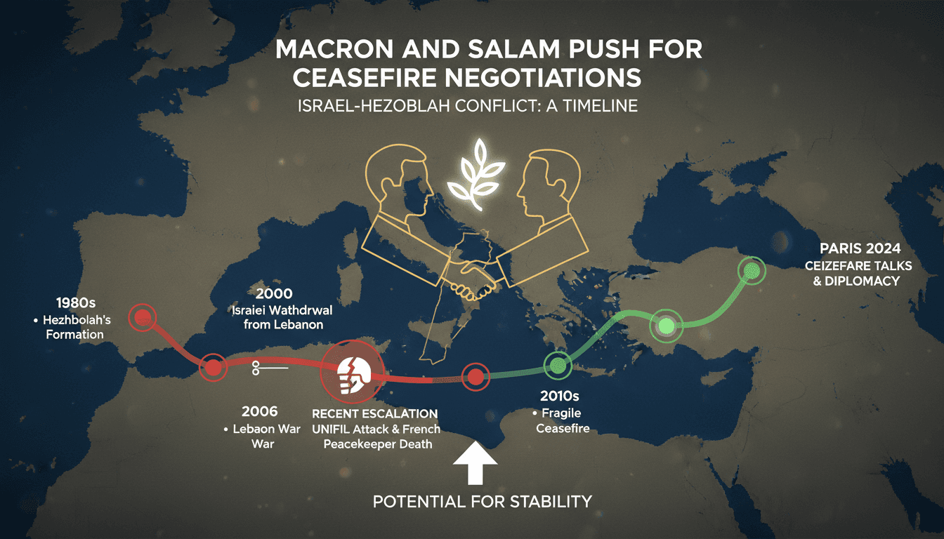 Macron and Salam Push for Ceasefire Negotiations Between Israel and Hezbollah