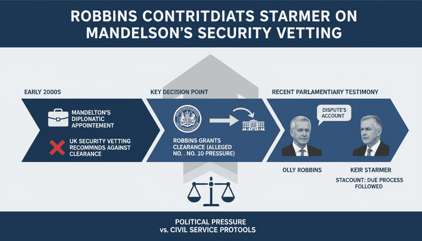 Robbins contradicts Starmer on Mandelson's security vetting clearance
