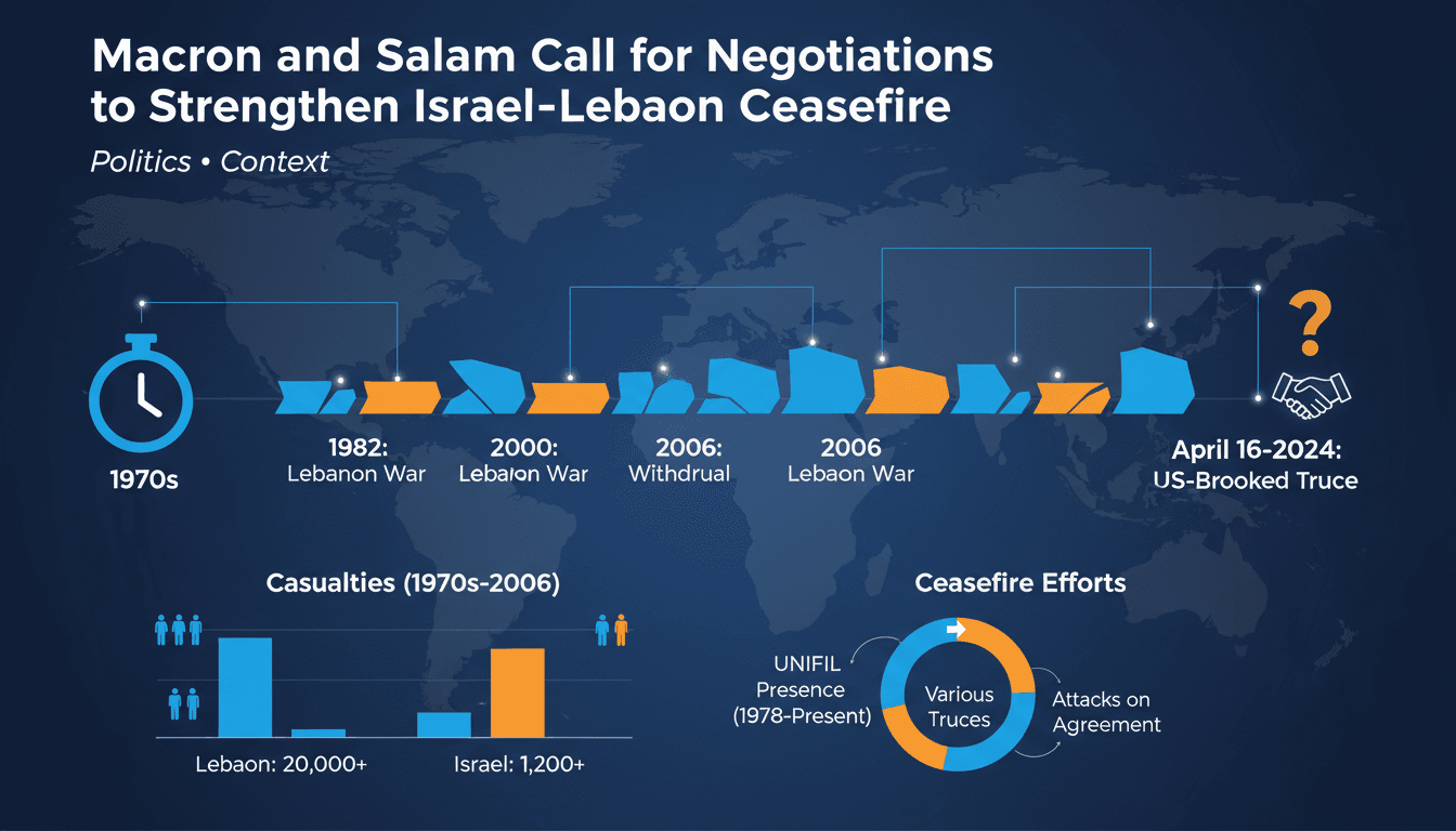 Macron and Salam Call for Negotiations to Strengthen Israel-Lebanon Ceasefire