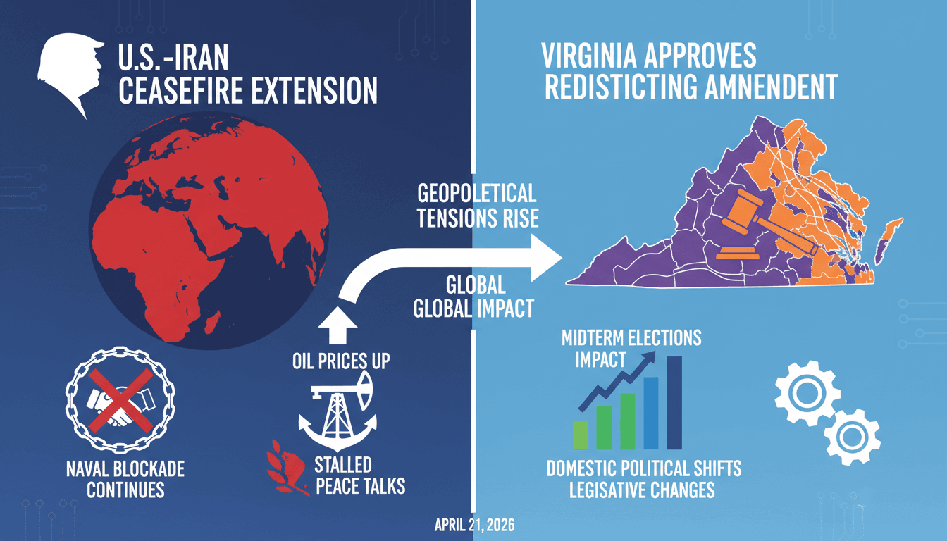 Trump Extends U.S.-Iran Ceasefire While Virginia Approves Redistricting Amendment