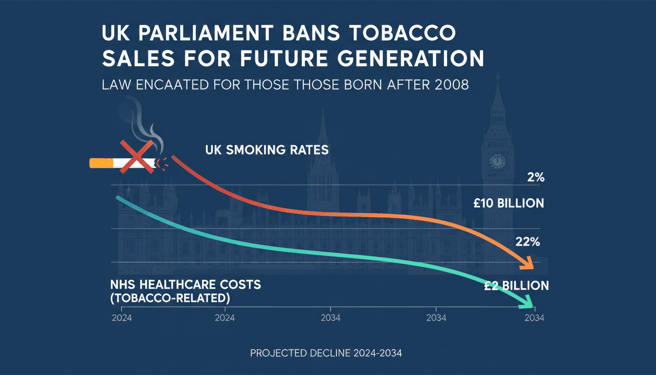 UK Parliament passes law to create smoke-free generation by banning tobacco sales to those born after 2008
