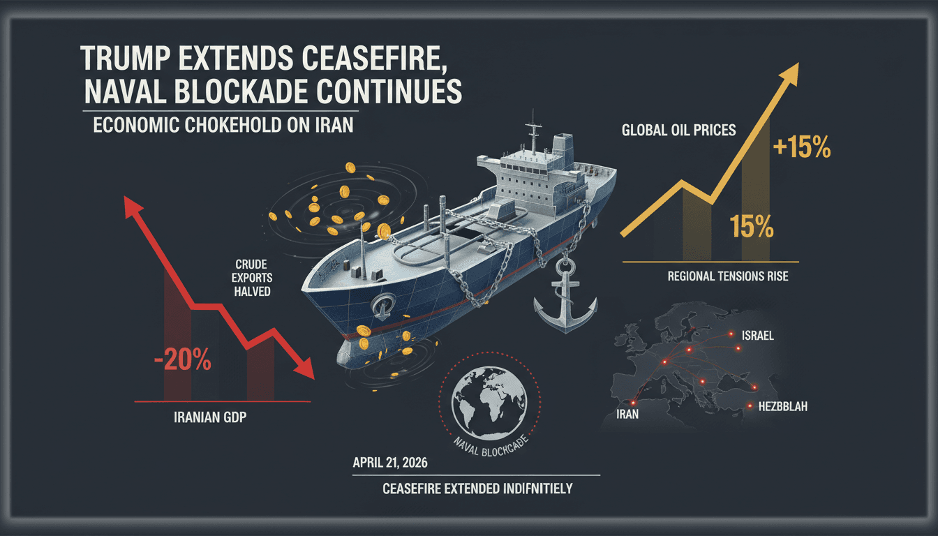 Trump Extends Ceasefire with Iran Indefinitely Amid Ongoing Naval Blockade