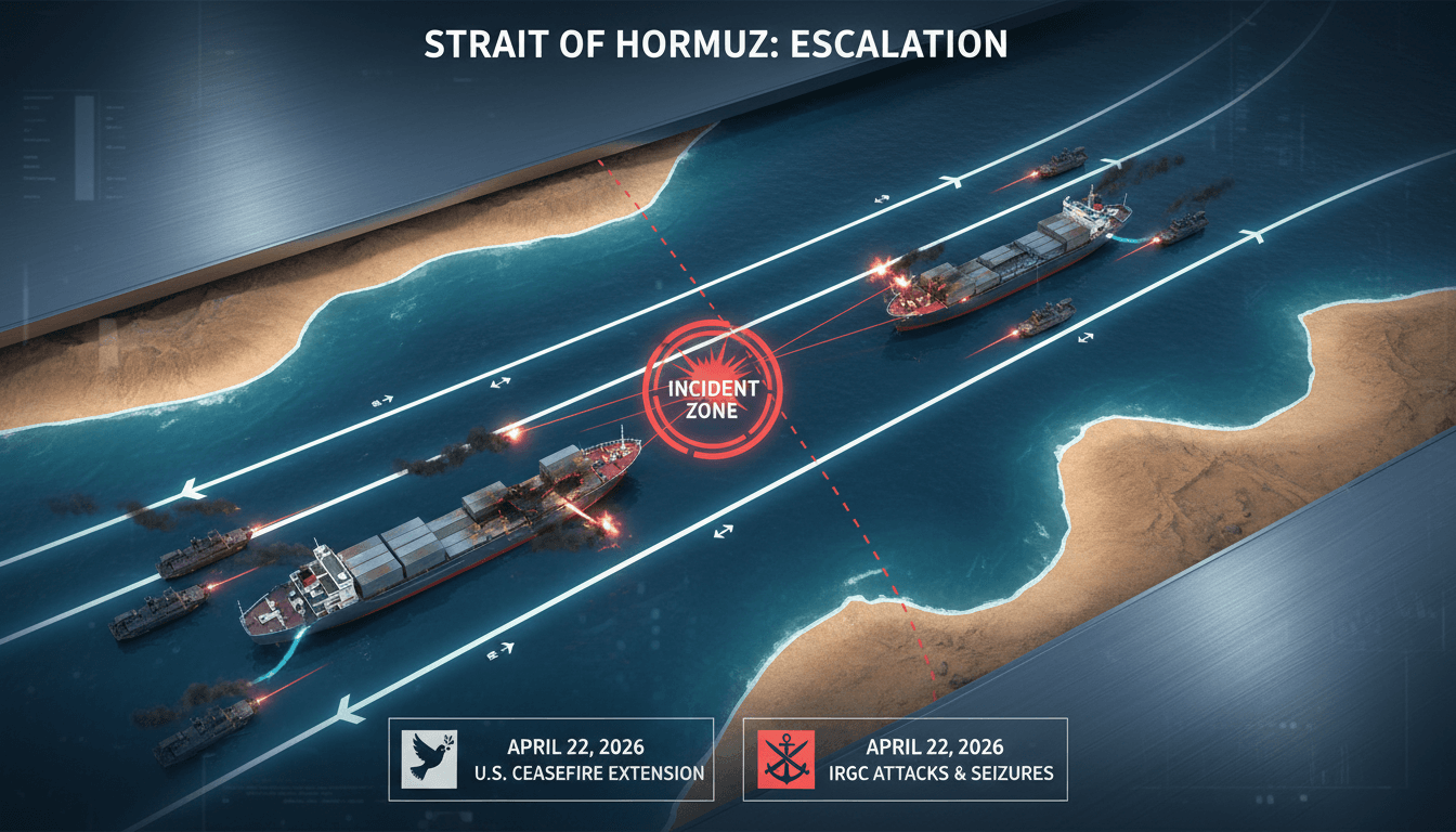 Iranian IRGC Gunboats Attack Container Ships in Strait of Hormuz Following U.S. Ceasefire Extension
