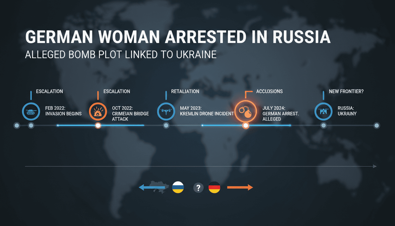 German woman arrested in Russia for alleged bomb plot linked to Ukraine