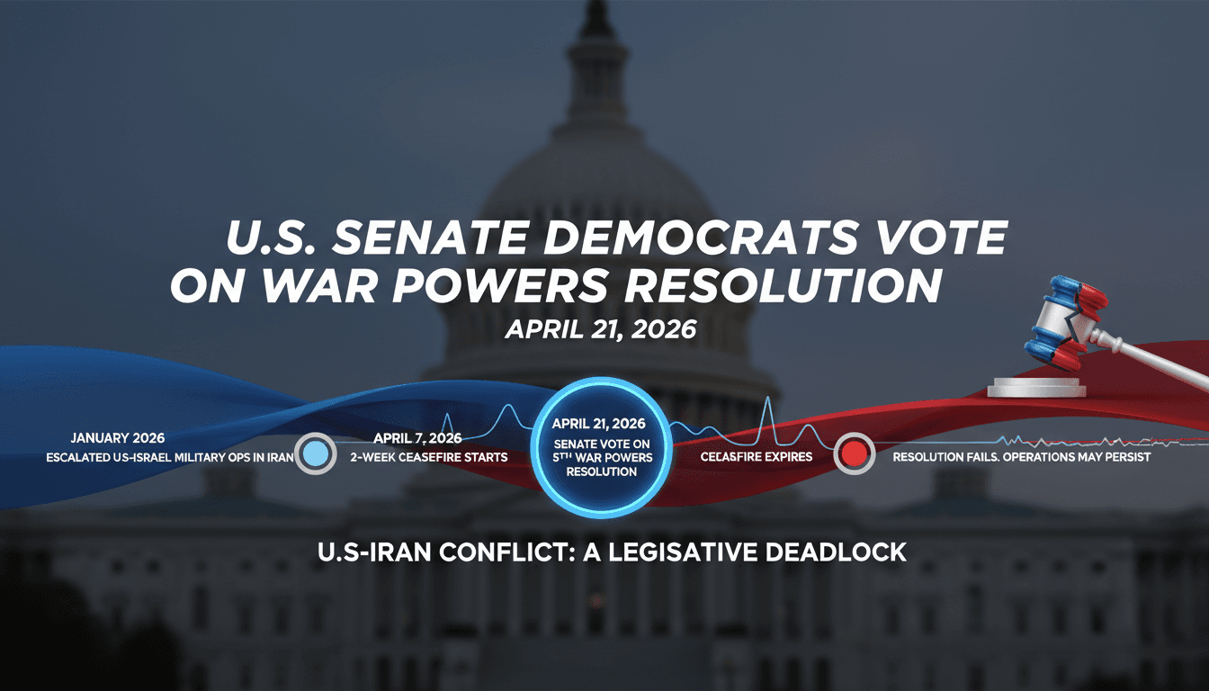 U.S. Senate Democrats Vote on War Powers Resolution Amid Expiring Ceasefire with Iran