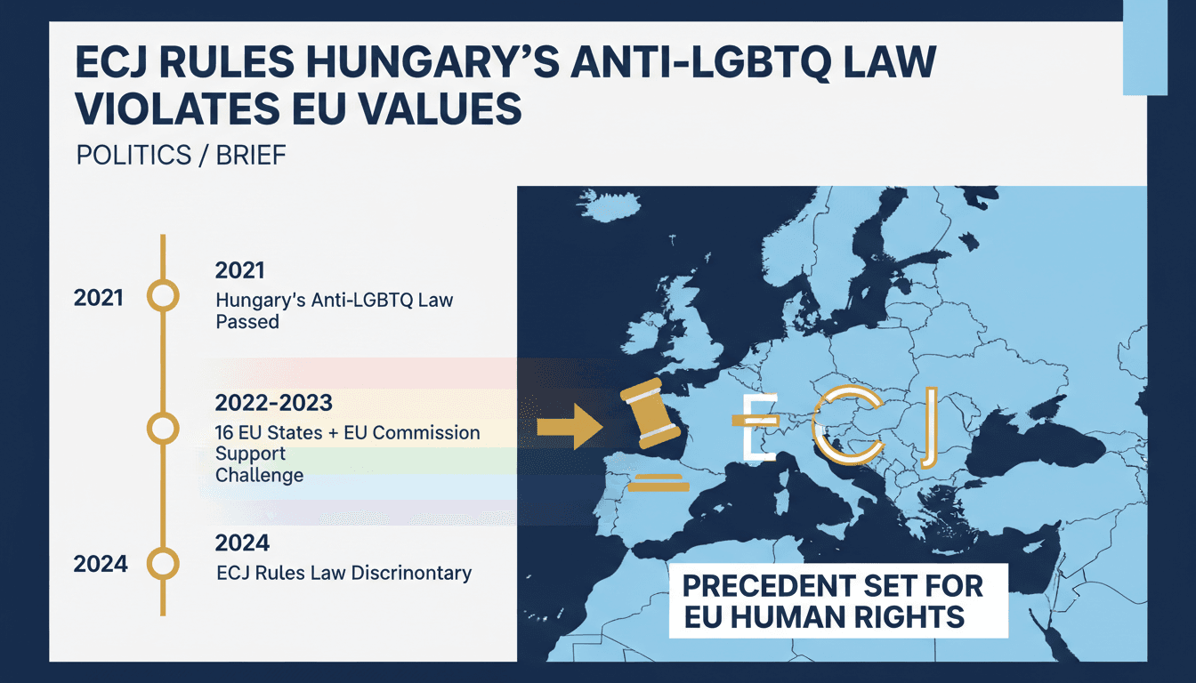 ECJ Rules Hungary's Anti-LGBTQ Law Violates EU Values