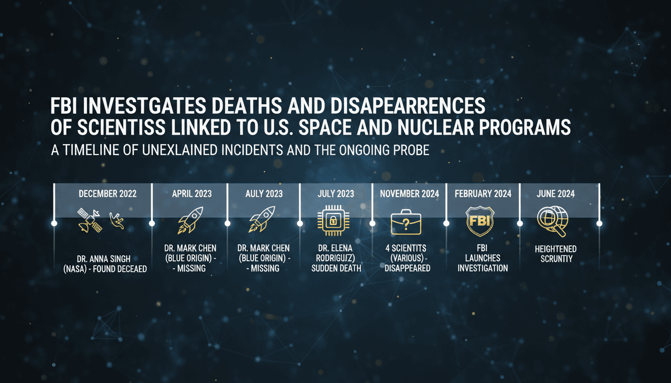 FBI Investigates Deaths and Disappearances of Scientists Linked to U.S. Space and Nuclear Programs