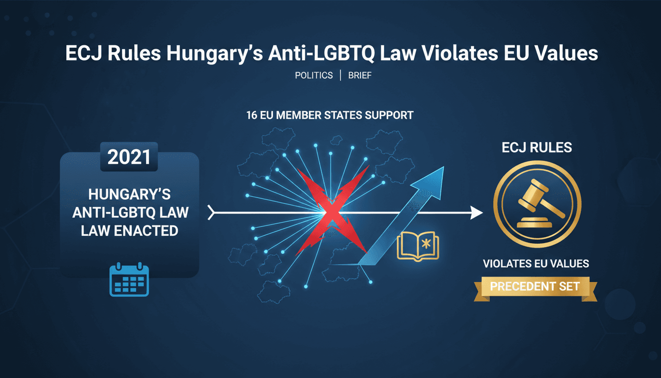 ECJ Rules Hungary's Anti-LGBTQ Law Violates EU Values