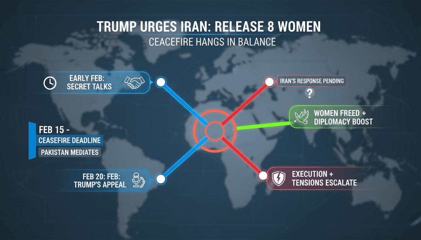 Trump Calls for Iran to Release Eight Women Amid Ceasefire Negotiations