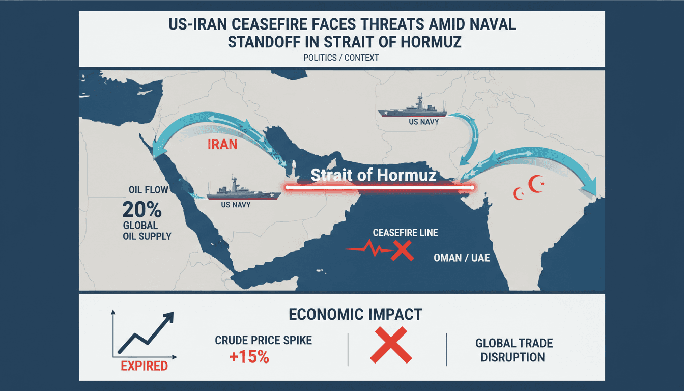 US-Iran Ceasefire Faces Threats Amid Naval Standoff in Strait of Hormuz
