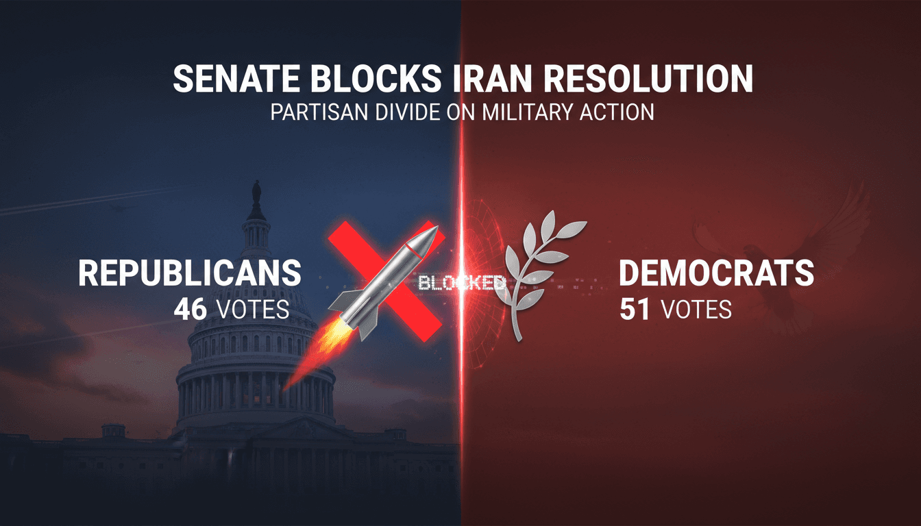 Senate Republicans Block Democratic Resolution to Halt Military Operations Against Iran