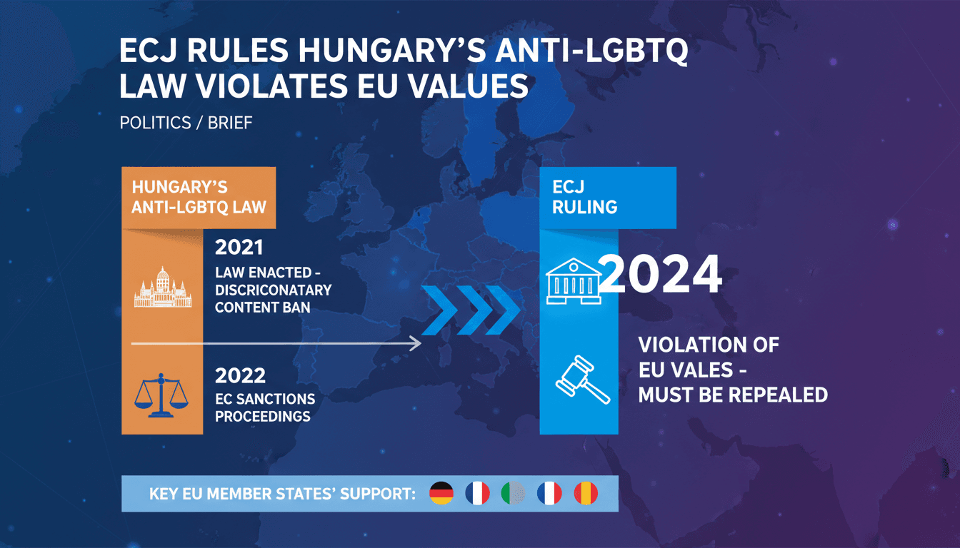 ECJ Rules Hungary's Anti-LGBTQ Law Violates EU Values