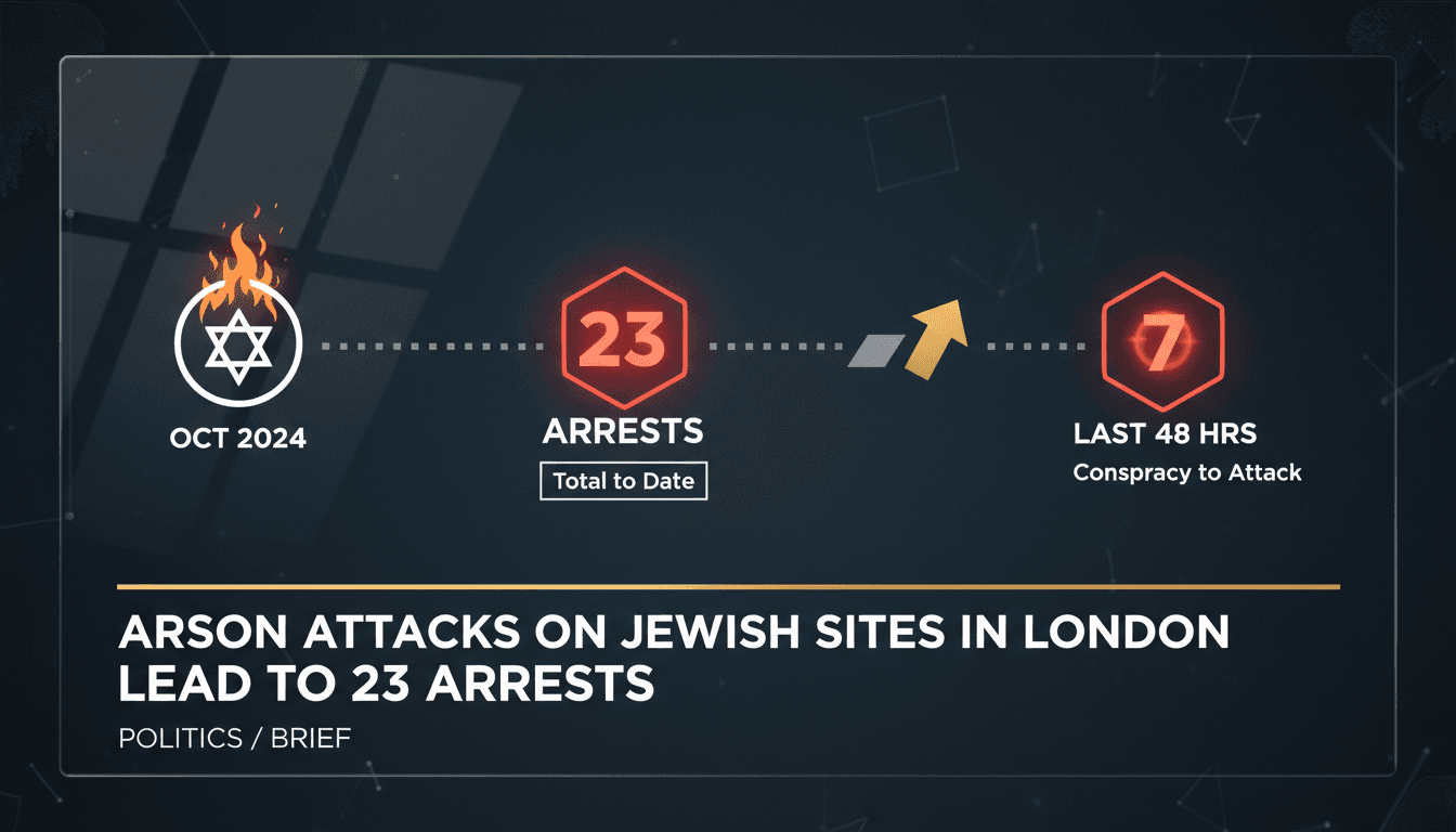 Arson attacks on Jewish sites in London lead to 23 arrests