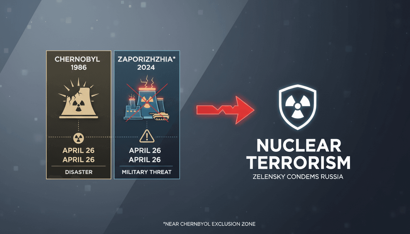 Zelensky condemns Russia for nuclear terrorism on Chernobyl disaster anniversary