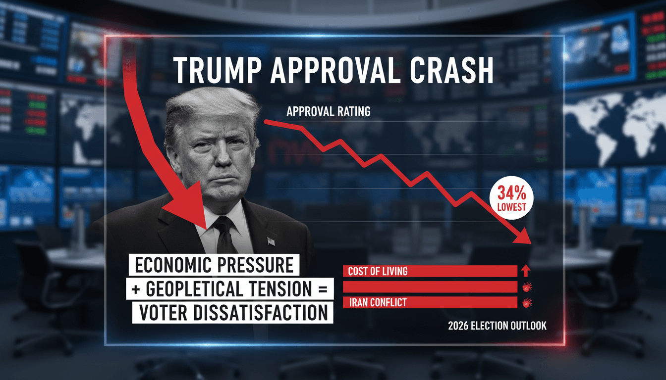Trump's Approval Rating Hits Record Low Amid Economic and Geopolitical Challenges