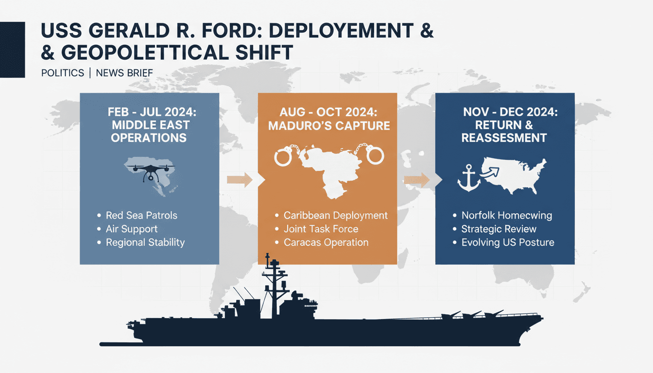 USS Gerald R. Ford Returns After Record Deployment Involving Military Operations and Maduro's Capture