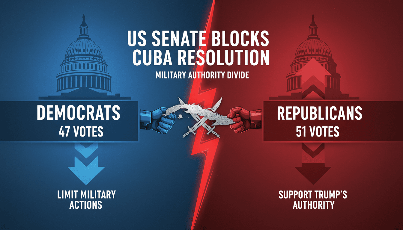 US Senate Blocks Resolution Limiting Trump's Military Actions Against Cuba